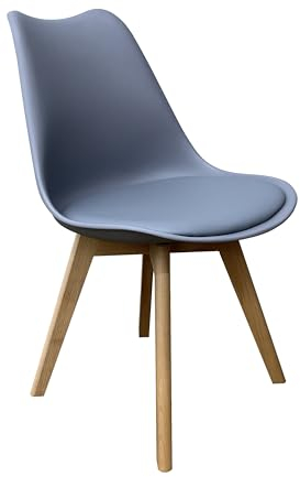 Mevsim Store Esszimmerstuhl Grau Kunststoff mit Massivholzbein - Moderner Wohnzimmerstuhl - Kunststoffsitz Holzstühle - Aufenthaltsraum/Startseite/Büro Stuhl - Küchenstuhl Buche Beine