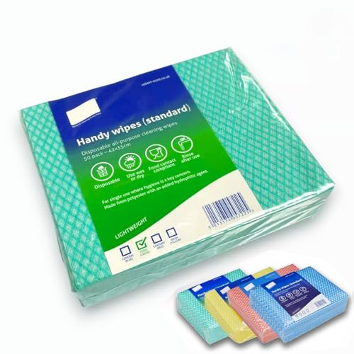 Clearly Green Disposable J Cloths, Non-Woven Wipes, All Purpose Cleaning Cloths, Dish Cloths for Washing Up, Quick-Drying, Washable Wipes for Kitchen, Bathroom, Window (100)