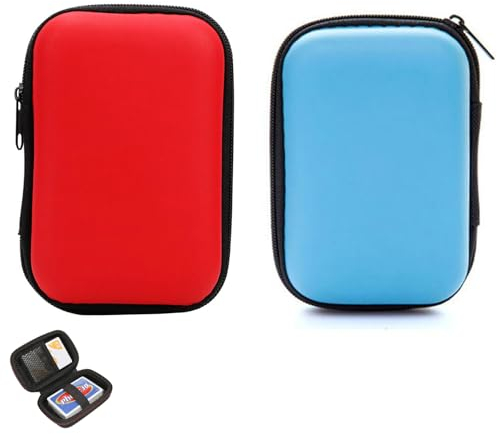 JNGTKL Playing Card Case, 2pcs UNO Card Game Case, Playing Card Box, Apply for Storing and Organizing Card Or Other Small Accessories On Daily, Camping, Travel (Red,SkyBlue)