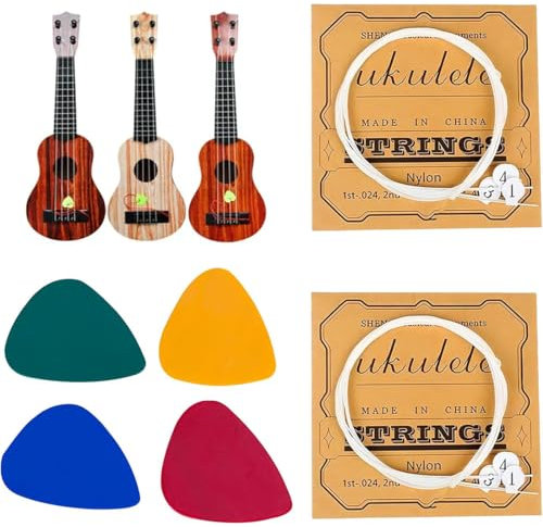 WeddHuis Corde per Ukulele in Nylon 4 Plettri Ukulele, Set di Corde per Ukulele Corde acustiche Accessori per Ukulele Corde in Nylon per Ukulele con Plettri