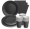 PARTY GO 96Pcs Party Tableware Set, Paper Plates Cups and Napkins, Solid Color Dinnerware Set Supplies for Birthday Wedding Baby Shower Graduation Party Decorations, Serve for 24 Guests