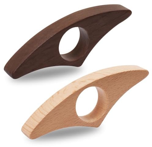 Wooden Thumb Book Page Holder, 2PCS Handmade Bookmark Wooden Opener Thumb Book Holder for Reading Ring for Readers Lovers Bookworm