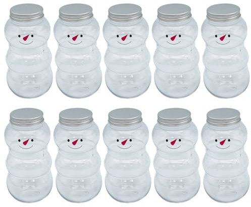 Ymxygz 10 Pz/Set Bottiglia per Bevande Natalizie Contenitore in Plastica Contenitore Sigillato Contenitori USA E Getta Tazza per Bevande Fredde Tazza per Pupazzo di Neve