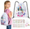 URAQT Turnbeutel Kindergarten, Einhorn Unicorn Turnbeutel Rucksack, Kids Turnbeutel, Sticker, Armbänder als Partygeschenk (B)