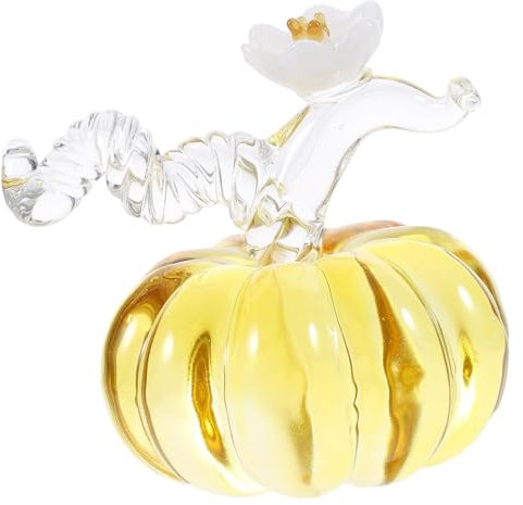 DUJAE Adorno de Escritorio de Cristal, Adorno de Mesa Adorno de Escritorio de Calabaza pequeña de Cristal Decoraciones de Cristal Blanco