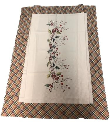 Caleffi Tovaglia da tavola in Puro Cotone Art. Agrifoglio - Fantasia, 12 Posti