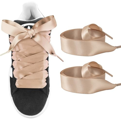 UamGlsob 2cm Breite Flache Satin Schnürsenkel | Glatte Weiche Bunte Seiden Schnürbänder für Damen Turnschuhe, Ribbon Laces