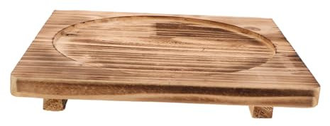 AUTSUPPL Isolierpad Aus Eisenplatte Auflauftopfhalter Topflappen Aus Stein Topfmatte Aus Stein Grillstein Geschirrmatte Campingkochgeschirr Schale Aus Stein Küchenheizmatte Holz Light Brown