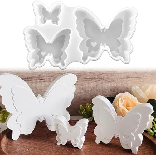 Silikonform Schmetterling Ostern, Silikonformen Gießformen Ostern, 3D silikonformen Gießformen Frühling Schmetterling Gipsform, Gipsformen zum Gießen Frühling