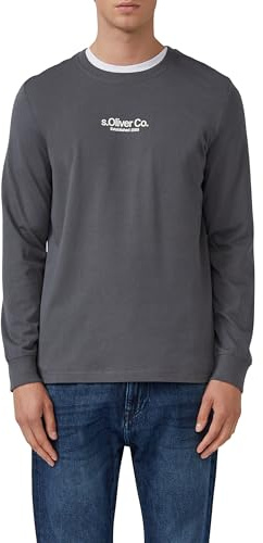 s.Oliver Longsleeve aus Baumwolle mit Rippbündchen und Logo