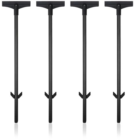 Acuxiaza Sign Stakes for Signs 45cm Sign Stand Waterproof Yard Sign Holder Black Metal Sign Stakes Suit for Garden, Yard, Lawn (4, Black)
