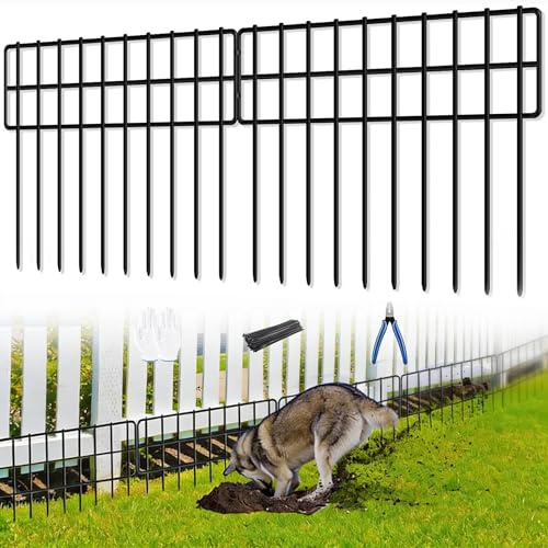 42.5ft(L) x 13in(H) Animal Barrier Fence, 30 Panels No Dig Fence, Garden Fence Barrier for Bottom, Rabbit Fence for Garden, Dog Fences Barrier, Rustproof Metal Fences Border for Outdoor