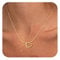 VIROMY Halskette Damen Gold Feine Schlangenkette Rund 14K Gold Überzogen Mit Herz Anhänger Mobiler Damen schmuck für Jeden Tag