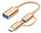 Cable adaptador 2 en 1 tipo C/USB para tabletas y teléfonos inteligentes, cable USB tipo C, transferencia de 480 Mbps