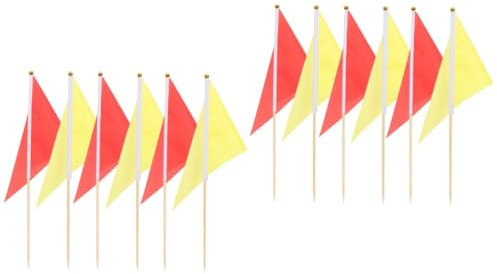 Toddmomy 2 Sätze Flaggenpfahl Farbe Landschaftsgarten Dreieckige Markierungen Auffahrt Rasen Patriotisch Outdoor Sortiert Gelb Grenzmarkierung Dreieck Blau 10 Stück * 2
