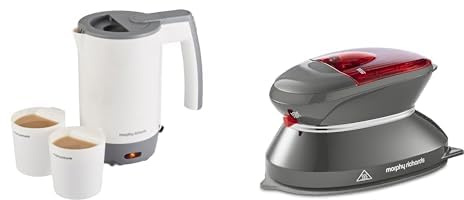 Morphy Richards Travel Appliance Bundle, Compact 0.5L Travel Kettle, Dual Voltage & Compact Travel Iron, Non Stick Soleplate, Fast Heat Up, Dual Voltage, 107001/304000