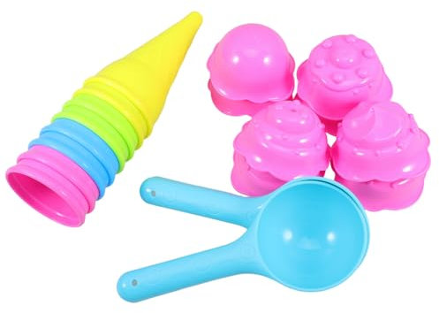 ibasenice Eistüten-spielset Aus Kunststoff Für Draußen Inklusive Formen Zur Eisherstellung Strandspielzeug Für Junge Mädchen Mit Eisportionierer Und Sandspielzeug Für Sandkasten