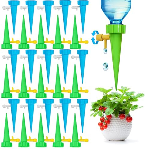 30 Stück Automatische Bewässerung Set, Bewässerungssystem für Garten, Plant Water Dispenser mit einstellbarer Wassermenge für Pflanzen und Blumen Bewässerung Zimmerpflanze