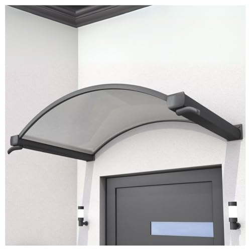 Gutta Vordach für Haustür - Türüberdachung Sonnenschutz für Eingang, Terrasse, Balkon & Fenster - Polycarbonat Aluminium sehr robust und langlebig - UV-Schutz & Regenschutz - 160 x 90 cm