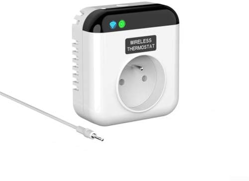 Sprachgesteuerte WLAN-Thermostat-Steckdose für Heizgeräte mit programmierbaren Temperatureinstellungen (FR)