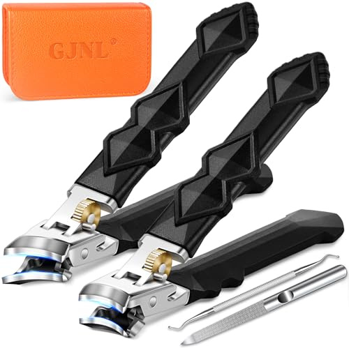 Nagelknipser für dicke Nägel Nagelschneider, 4 Pcs | Ultra Wide Jaw Nagelknipser für Fingernagel und Fußnägel, Scharf Nagelknipser für Eingewachsene Zehennägel mit langem Griff