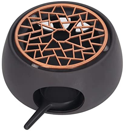 Aumotop Teapot Warmer Base, Black C Pad Ceramic Candle Heater Tea Coffee Milk Light Warmer with Purple Iron Pad for Home Restaurants Office (A Pad)