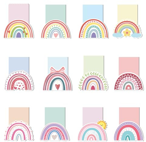 12 Magnetische Lesezeichen Kinder, Regenbogen geschenk einschulung mädchen | Kindergeburtstag Gastgeschenke 5 6 7 8 9 10 Jahre Magnetlesezeichen Einschulungsgeschenke Schultüte Füllung für Junge Mädchen