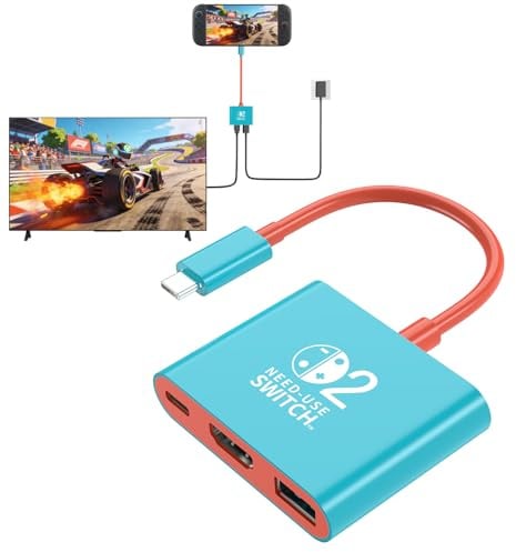 Reddening Switch 2 Docking Station, Portable Switch 2 Dock Replacement for NS2 Official Dock, Supports 4K/60Hz TV Mode, HDMI 2.0, PD 100W Fast Charging, USB 3.0