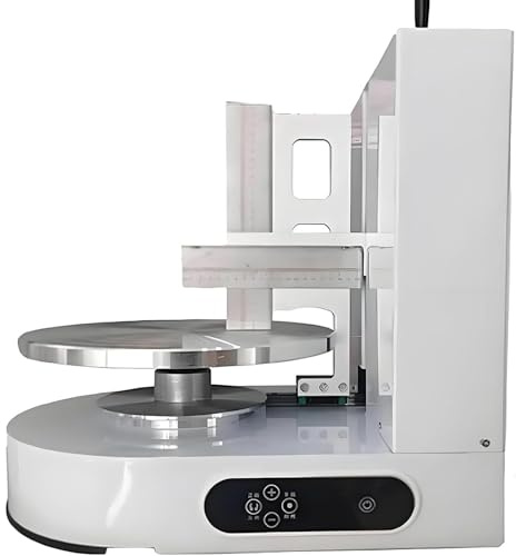 Máquina para Decorar Pasteles Formación Hielo para Tartas Cumpleaños, Máquina Alisadora,Raspador Tartas Ajustable,Bajo Ruido Plato Giratorio con Raspador Ajustable