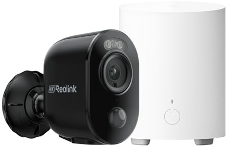 Reolink 4K 8MP Überwachungskamera Aussen Akku mit 2,4GHz/5GHz WiFi, Mensch/Auto/Tiererkennung, Das All-in-One-Sicherheitszentrum mit lokalem Speicher, Home Mini+Argus 3 Ultra Schwarz