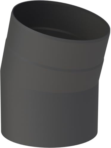 Feuercampus Ofenrohr Bogen Ø 180 mm Schwarz 15° - Hitzebeständiges Stahlblech mit Senothermlack - Für Kaminöfen und Regelfeuerstätten - Einfache Montage, CE-zertifiziert