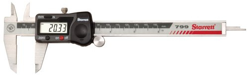 Starrett EC799A-6/150 Digital Calliper, Stainless Steel, Battery Powered, Inch/Metric, 0-6 Range, +/-0.001 Accuracy, 0.0005 Resolution, Meets DIN 862 Specifications