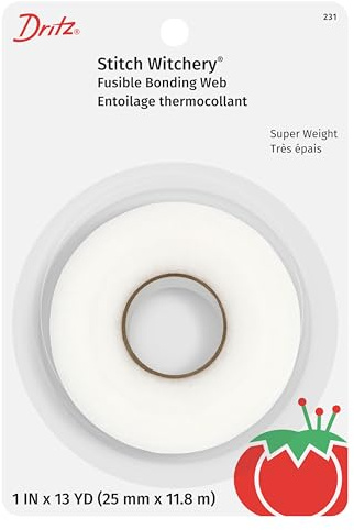 Dritz Fabric Stitch Witchery Fusible Bonding Web Super Weight 2,5 cm x 13 Yd, White