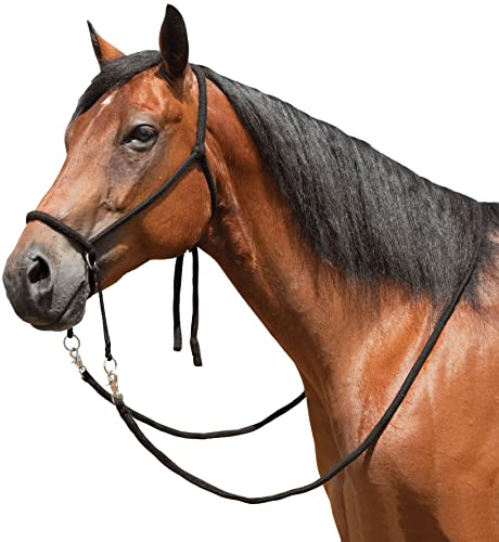 Mustang Nylon gebisslose Zaumzeug mit Zügeln, Schwarz