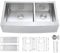 ZUHNE 33-Inch Stainless Steel Farm-house Sink 60/40 Double Bowl, 16-Gauge