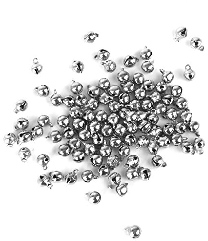 Unbekannt 100 x Glöckchen Schellen Schellen mit Öse BASTELN Schmuck DIY Silber 6mm