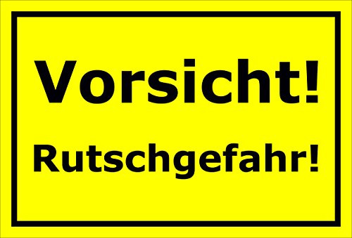 Melis-Folienwerkstatt Schild – Vorsicht Rutschgefahr – 15x20cm, 30x20cm und 45x30cm – Bohrlöcher Aufkleber Hartschaum Aluverbund -S00201C