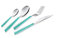 Set di Posate da Tavola Wave Turchese 311 in acciaio inox 18/0, Nichel free, per 6 persone, 24 pezzi