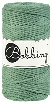 Bobbiny Macrame Cords 3 mm - 100 m Wahl (Eukalyptus Grün)