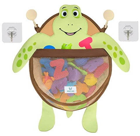 Nooni Care Badespielzeug Aufbewahrung | Schildkröte Netz Badewanne Spielzeug Badewannenspielzeug Aufbewahrung | Badenetz für Spielzeug | Badewannen Netz Kinder Freundlich | Bad Spielzeug Organizer