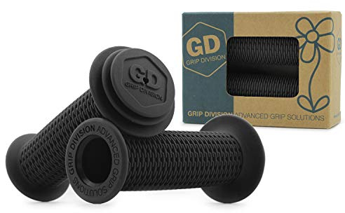 GD Grip Division ® Kinderfahrradgriffe mit Sicherheits Prallschutz und Durchschlagschutz, schadstofffrei, für 22.2 mm Lenker, schwarz