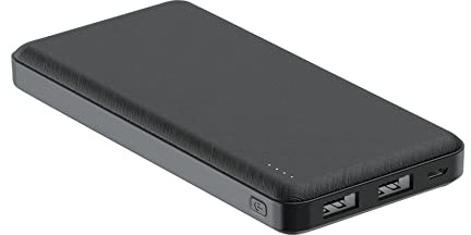 Celly PBE10000BK - Power Bank 10.000 mAh Carga rápida, Batería Externa portátil compacta con Doble Salida USB 2.1 A, Negro