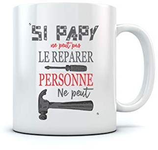 Mug Papy Cadeau Fête Des Grand Père Futur Papi Tasse Idee Cadeaux Bricoleur 11 Oz. Blanc