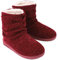 Ladies Bootie Slippers Memory Foam Fur Collar Bootee Plush Lined Women Boots with Non Skid Indoor Outdoor Sole, 5/6 UK, Burgundy