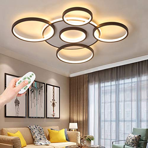 Modern LED Deckenleuchte 74W Dimmbar mit Fernbedienung Deckenlampe, Kreis Acryl Design Esszimmerlampe mit Farbtemperaturen 3000-6500K für Wohnzimmer, Schlafzimmer, Esszimmer, Flur, Decke Kronleuchter