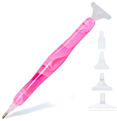 Sonsage DIY Diamant Malerei Stift Zubehör und Werkzeuge,Rosa Harzstift 5D Diamond Painting Punkt Pen Art Applikator Stickerei,Gem Art Stift Juwel Wachs Picker Zubehör Nail