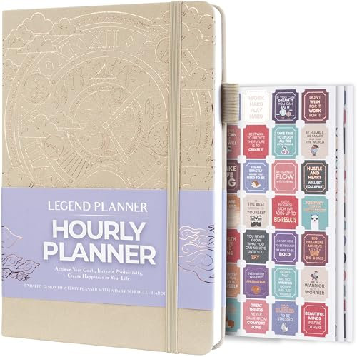 Legend Planner Stundenplan - Wochen- & Tagesorganizer mit Zeitschlitzen Terminkalender für die Arbeit undatiert A5 (Seashell)
