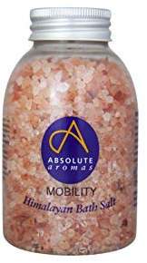 Absolute Aromas Mobility Bath Salts 290g - Natural Pink Coarse Himalayan Salt Infused with 100% Pure Essential Oils of Ginger, Eucalyptus, Peppermint and Rosemary