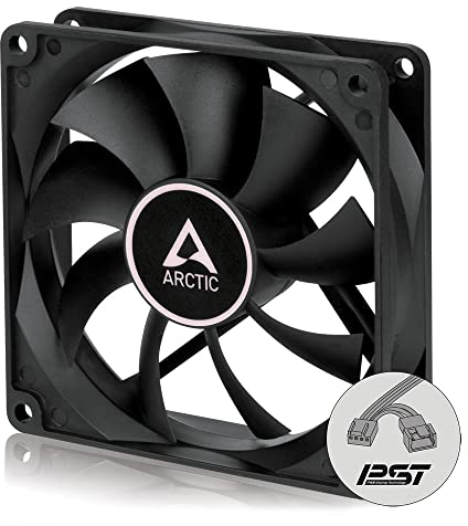 ARCTIC F9 PWM PST CO - Ventilateur PC, 92 mm, Ventilateur Haute Performance, Ventilateur Boitier, Refroidisseur Silencieux pour Unité Centrale, Double Roulement à Bille, 150-1800 RPM - Noir