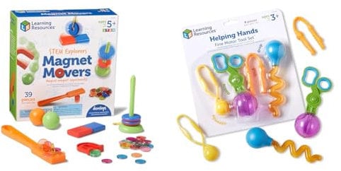 Learning Resources LER9295 Magnet Movers-STEM Explorers & Helping Hands Fine Motor Tool Set Toy, Fine Motor and Sensory Toy, Fine Motor Games, Ages 3+